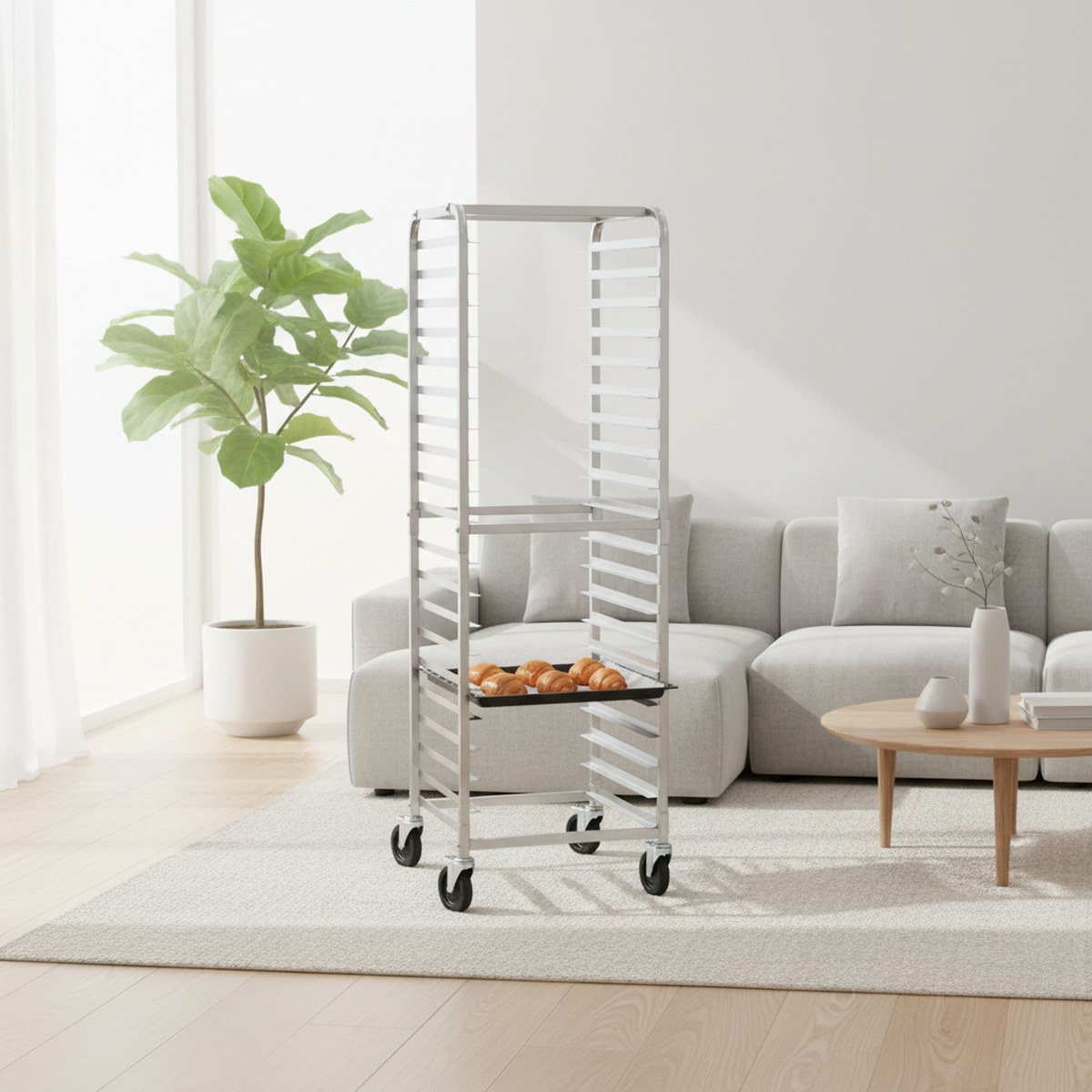 Kitchen Baking Trolley - Chariot de rangement commercial en aluminium