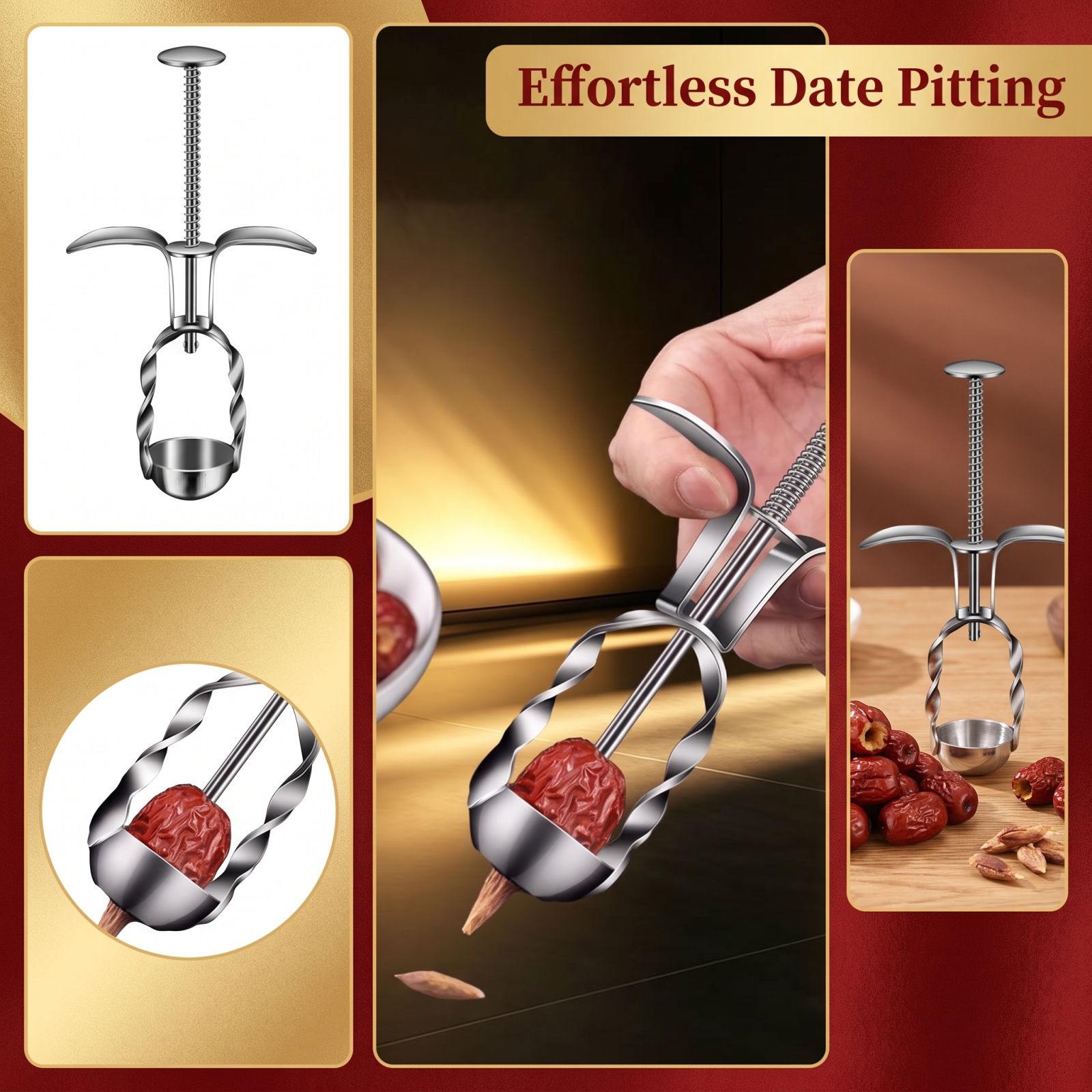 Kitchen And Baking Tools - Outil de dénoyautage de dattes rouges