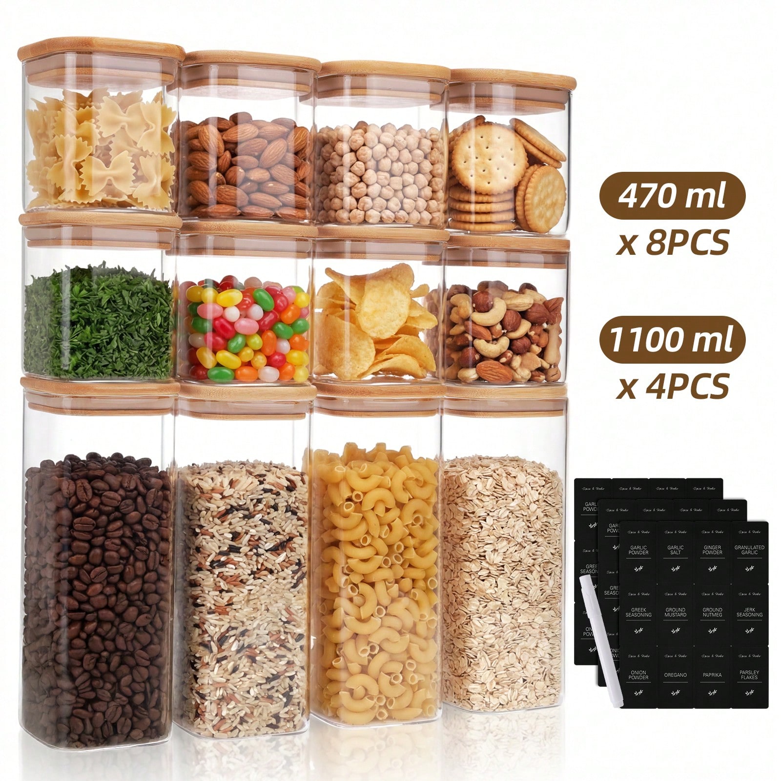 Kitchen Baking Organization - Tomnk 12 récipients de conservation des