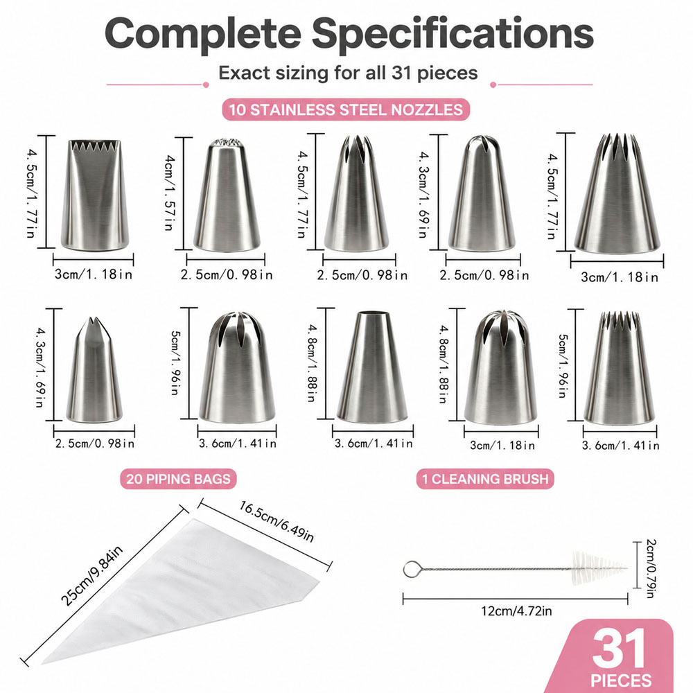 Ensemble de 31 embouts de déco - Piping Bag Disposable avis et prix