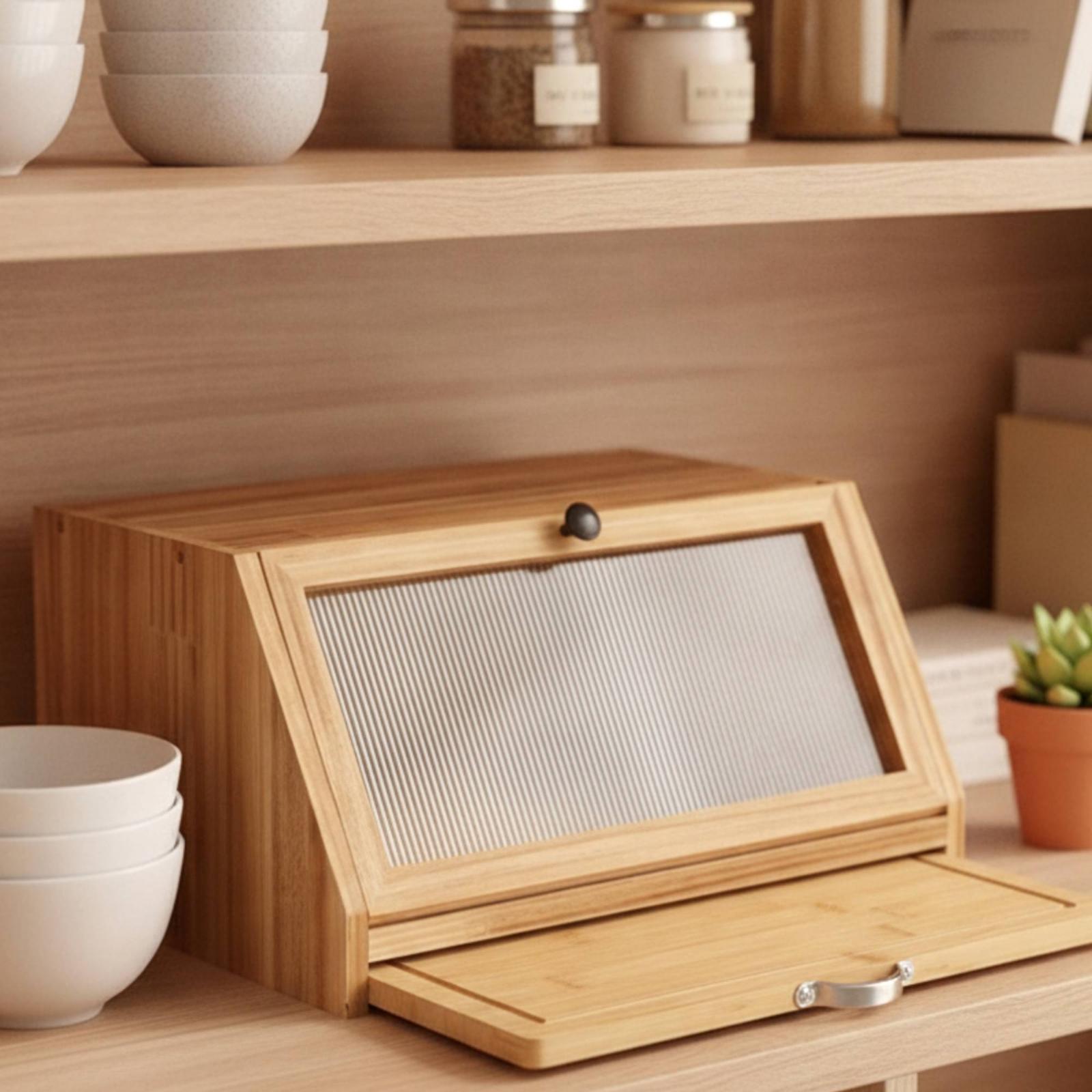 Armoire à pain en bambou avec  - Kitchen Baking Organization avis et prix
