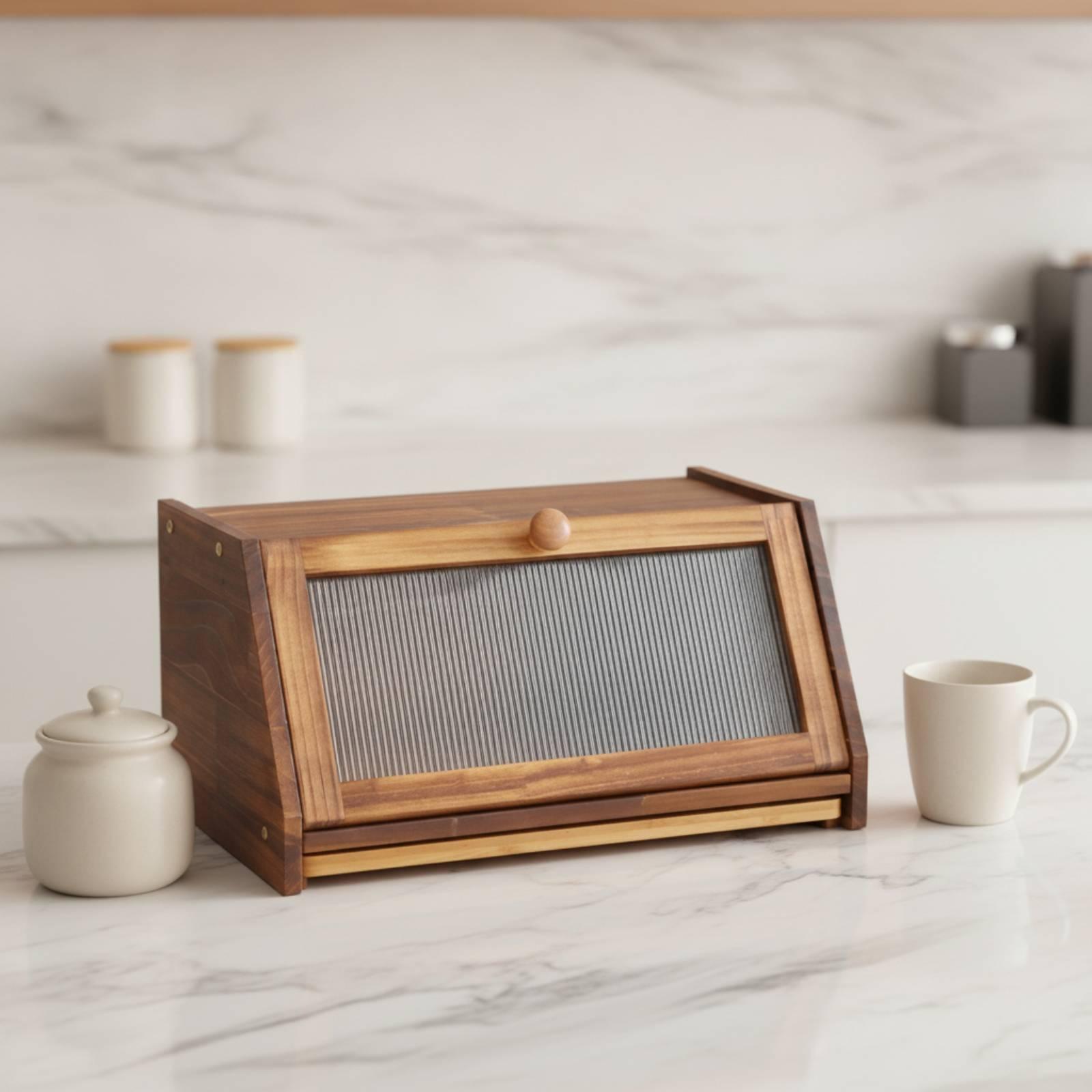 Armoire à pain en bambou avec  - Kitchen Baking Organization avis et prix
